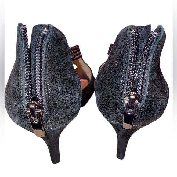 ALEXM MARIE “Leeanne” Women’s Open Toe Zip Back Dress Heels BLK Size 7-1/2 - Picture 5 of 7